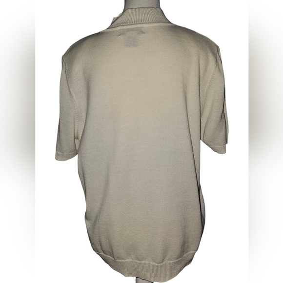 Alfred Dunner Wonens Vintage Pointelle Beaded High Neck Knit Sweater Top Sz M - Picture 7 of 13